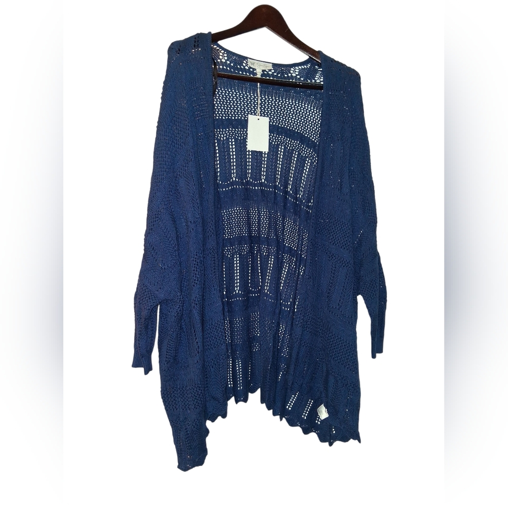 Jessica Simpson Navy Open Knit Cardigan